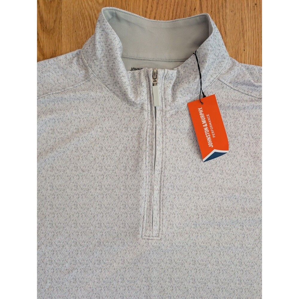 Johnston Murphy Shirt Men M 1/4 Zip Pullover Performance Jacket Geometric NWT